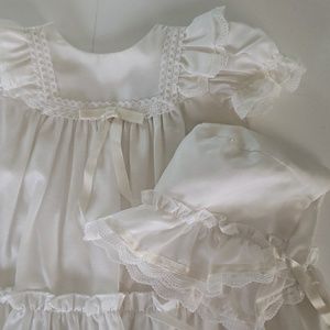 Vintage Baptism or Photography Gown with Bonnet